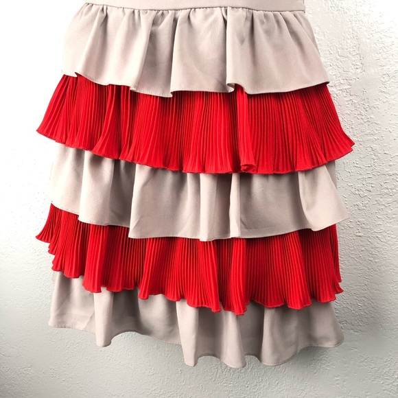 MISOPE grey and red ruffle tank dress Sz s… - Picture 3 of 11